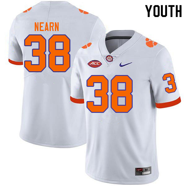 Youth #38 Peter Nearn Clemson Tigers College Football Jerseys Sale-White